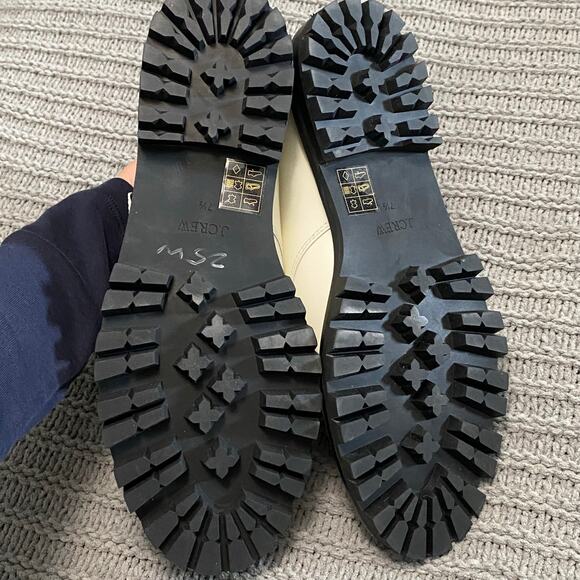 J. Crew Ivory Patent Leather Platform Loafers Woman’s Size 7.5 Preppy minimalist - Picture 6 of 11